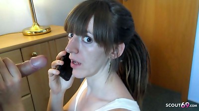 Amateur Cheating Penetrate while calling her Beau - German Teen Nicky-Foxx